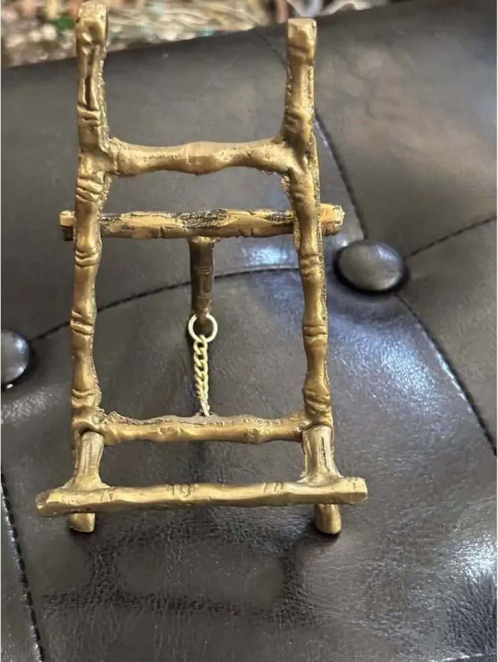 Vintage Brass Faux Bamboo Picture Easel